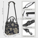 Axyaa Skull Rose Insulated Lunch Bag with Adjustable Strap