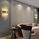 Axyaa Clear Crystal LED Wall Lamp E14 Stainless Steel Sconces