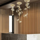 Axyaa Nordic LED Bubble Chandelier: Clear Glass Ball Pendant for Dining Room