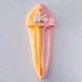 Axyaa Coral Fleece Bow Hair Cap - Quick Dry Shower Cap for Girls