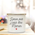 AXYAA Best Mom French Print Enamel Coffee Mug - Home Drinkware Gift