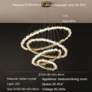 Axyaa Crystal Pendant Ring Chandelier for Luxury Interior Decor