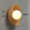 Axyaa Rattan Wall Lamps LED Modern Lighting Fixture for Home Restaurant Bedroom