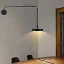 Axyaa Modern Black Metal Wall Light - Adjustable Long Arm Bedside Lamp