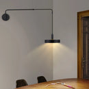 Axyaa Black Metal Wall Lamp: Bedroom Reading Light with Adjustable Long Arm