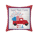 Axyaa LOVE USA Patriotic Letters Decorative Cushion Cover - Cartoon Style Home Decor Pillowcase