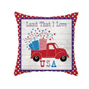 Axyaa LOVE USA Patriotic Letters Decorative Cushion Cover - Cartoon Style Home Decor Pillowcase