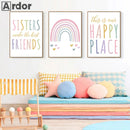 Rainbow Sisters Friends Nursery Wall Art Print for Axyaa Baby Girls Room