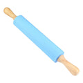 Silicone Rolling Pin with Wooden Handle - Axyaa Baking Tool