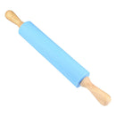 Silicone Rolling Pin with Wooden Handle - Axyaa Baking Tool