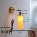 Axyaa Ceramic LED Wall Sconce with Pull Chain Switch, Globe White Design