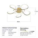 Axyaa Modern LED Ceiling Light for Living Room & Bedroom, Chrome/Gold Plated, AC110-240V
