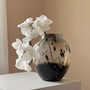 Axyaa Snowy Blue Porcelain Vase - Elegant Glass Flower Vase for Luxury Home Decor