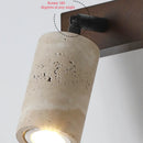 Axyaa Mid Century Modern LED Wall Light Pull Chain Switch Yellow Travertine Bedroom Lamps