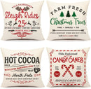 Axyaa Farmhouse Christmas Pillow Covers: Xmas Rustic Throw Cushion Case - 45x45CM