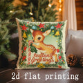 Christmas Santa & Deer Pattern Pillow Covers by Axyaa - Sofa Bedroom Car Cushion Cover