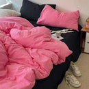 Axyaa Pink Tie-Dye Bedding Set with Flat Sheet and Pillowcase in Twin/Full/Queen Size