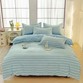 Axyaa Blue & White Grid 4-Piece Bed Sheet Set, Thickened Material