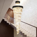 Axyaa Crystal Chandelier Stair Pendant Lamp - Modern Living Room Lighting