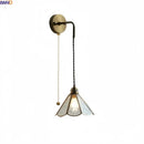 Axyaa Nordic Brass LED Wall Lamp Clear Glass Shade Bathroom Mirror Light