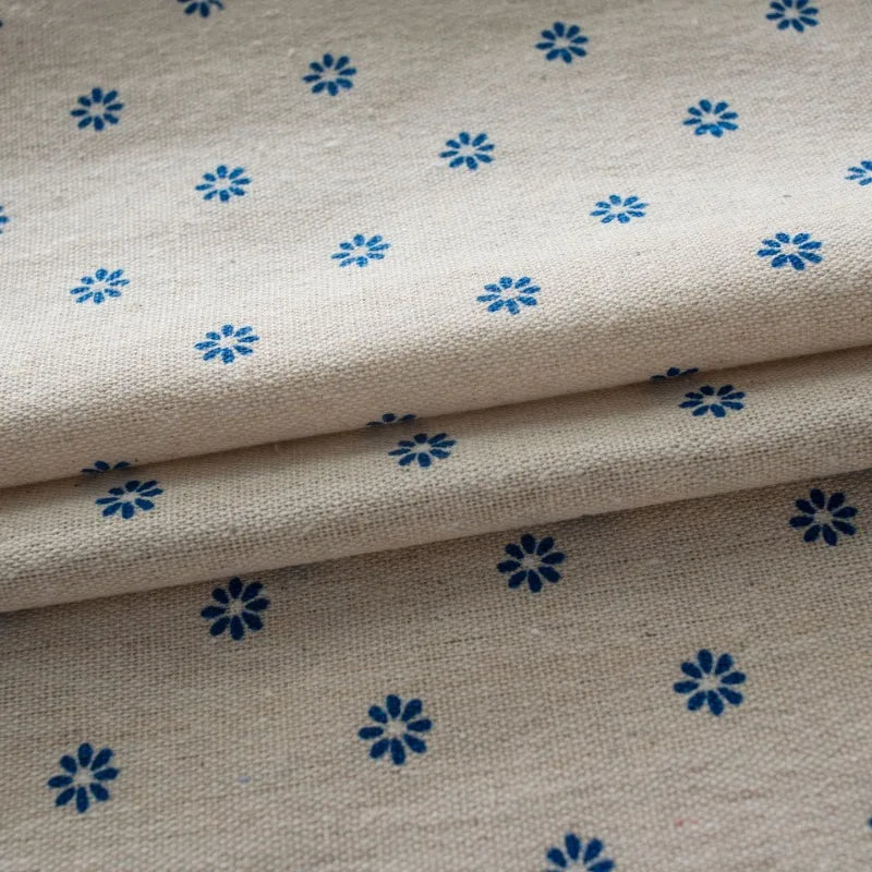 Axya Daisy Print Tassel Cotton Linen American Kitchen Curtain