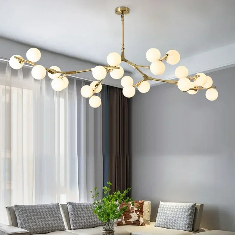 Axyaa Nordic Magic Bean Chandelier: Modern, Simple, LED Pendant Lamps for Home Decor.
