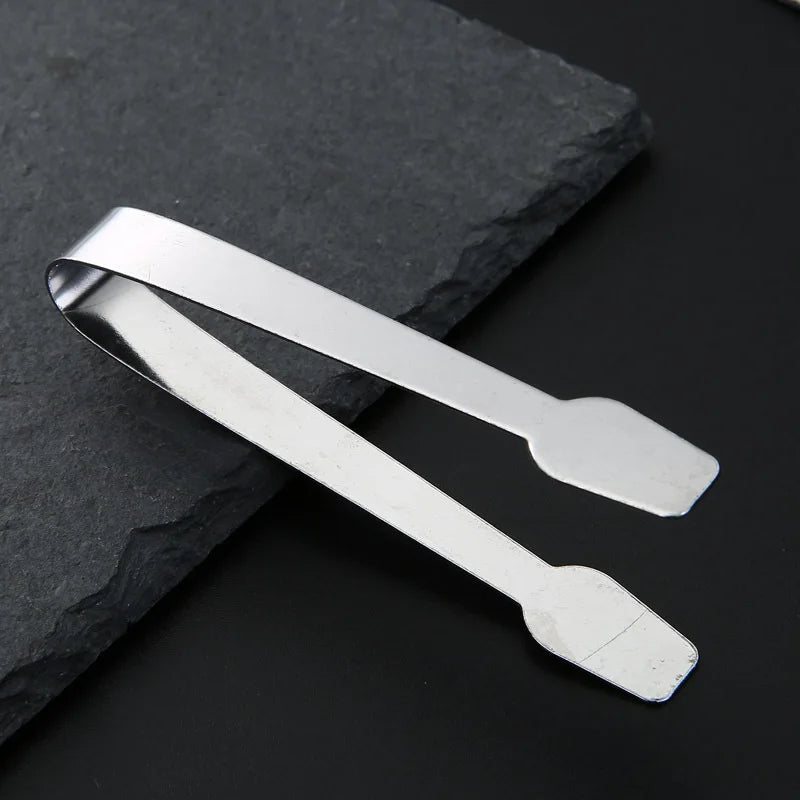 Axyaa Stainless Steel Food Tongs - Kitchen Cooking Utensil Twrer Clamp Silver Tweezer