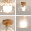Axyaa Nordic LED Ceiling Light Wood Glass Modern Indoor Lighting Plafondlamp