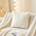 Axyaa Soft Throw Pillowcase With Vertical and Horizontal Lines, 45x45cm