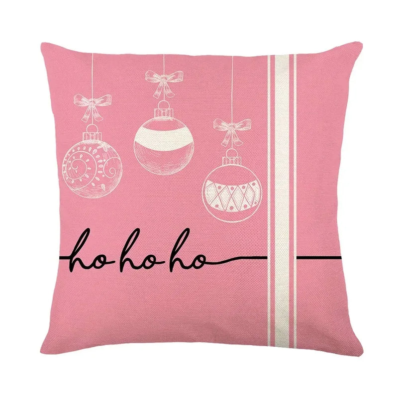 Christmas Party Pillowcase with Santa Claus & Snowman Print for Home Decoration by Axyaa.