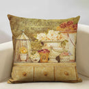 Axyaa Vintage Flower Cushion Cover 45x45cm Square Pillow Case Nostalgic Design