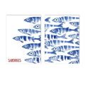 Blue Sardine Abstract Canvas Painting Wall Art Print Modern Home Decor by Axyaa