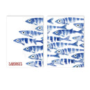 Blue Sardine Abstract Canvas Painting Wall Art Print Modern Home Decor by Axyaa