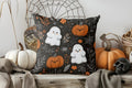 Axyaa Halloween Envelope Pillow Cover with Ghosts & Pumpkins, for Sofa, Bedroom, Car