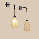 Axyaa Rattan Wall Lamp Industrial Style for Hotel Restaurant Bedroom Hallway