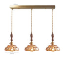 Axyaa Copper LED Glass Pendant Light Fixture Vintage Hanging Lamp