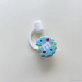 Axyaa Biscuit Straw Toppers for 7-8mm Straws - Kawaii Silicone Cup Accessories