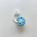 Axyaa Biscuit Straw Toppers for 7-8mm Straws - Kawaii Silicone Cup Accessories