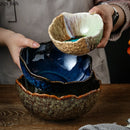 Axyaa Flame-Killed Ceramic Fruit Salad Bowl, Irregular Shape, Molecular Cuisine Tableware