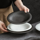 Axyaa Western Steak Plate - Ceramic Black and White Creative Tableware Plate