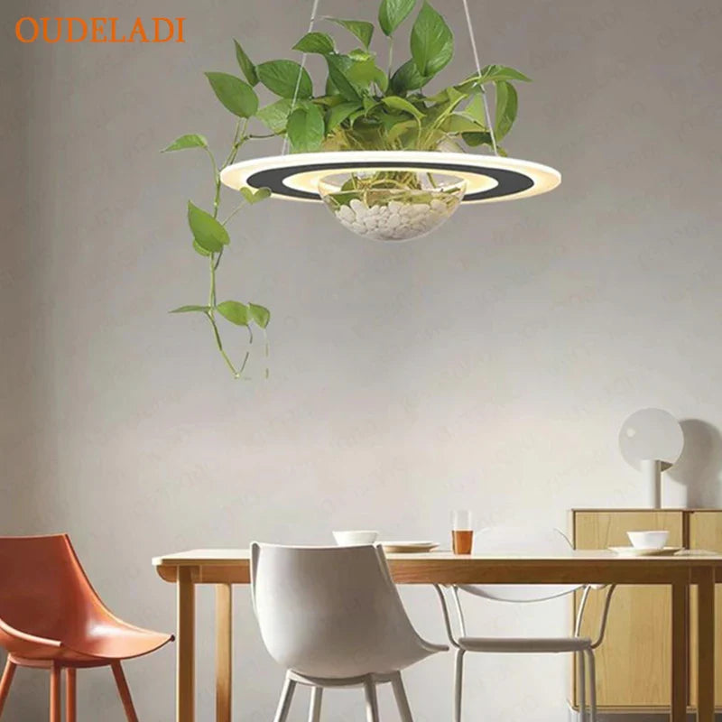 Axya LED Plant Pendant Lamp: Modern Nordic Hanging Planet Lighting for Indoor Decor