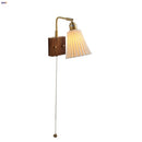 Axyaa Glass Ceramic LED Wall Lamp Sconce Rotatable Walnut Wood Mirror Light