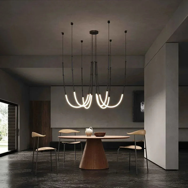 Axyaa Nordic Modern Art Line LED Pendant Light for Home Decoration.