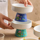 Axyaa Color Enamel High Footed Dessert Bowl for Molecular Cuisine Restaurant