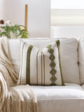 Axyaa Bohemian Embroidered Pillow Cover: Ethnic Cotton Linen Pattern, Various Sizes & Colors