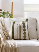 Axyaa Bohemian Embroidered Pillow Cover: Ethnic Cotton Linen Pattern, Various Sizes & Colors