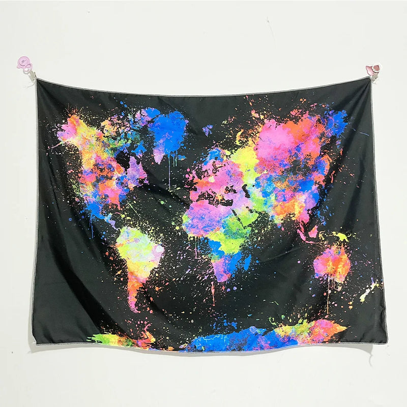Axyaa UV Mushroom Mandala Tapestry for Home & Bedroom - Psychedelic Aesthetic Room Decor