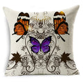 Axyaa Linen Butterfly Cushion Cover 45x45cm - Decorative Pillow Case for Sofa & Bed