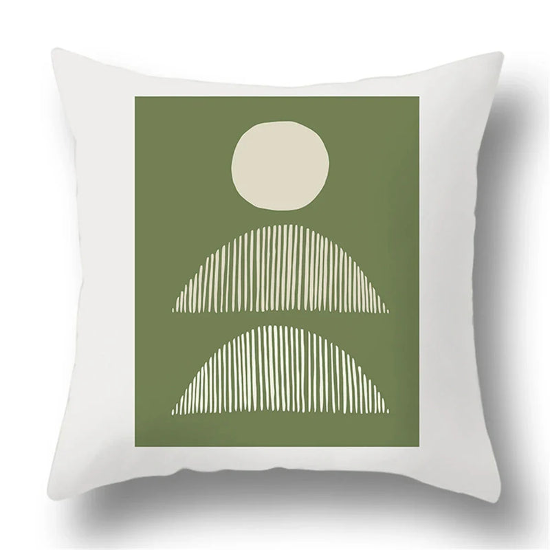 Axyaa Bohemian Style Green Texture Cushion Cover for Home and Car Decor