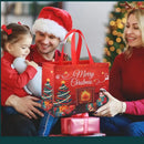 Axyaa Christmas Gift Bags: 16PCS Assorted Cartoon Patterns, Reusable Non-Woven Handles